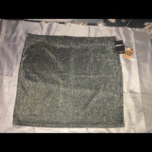 Forever 21 Black/Silver Short Skirt